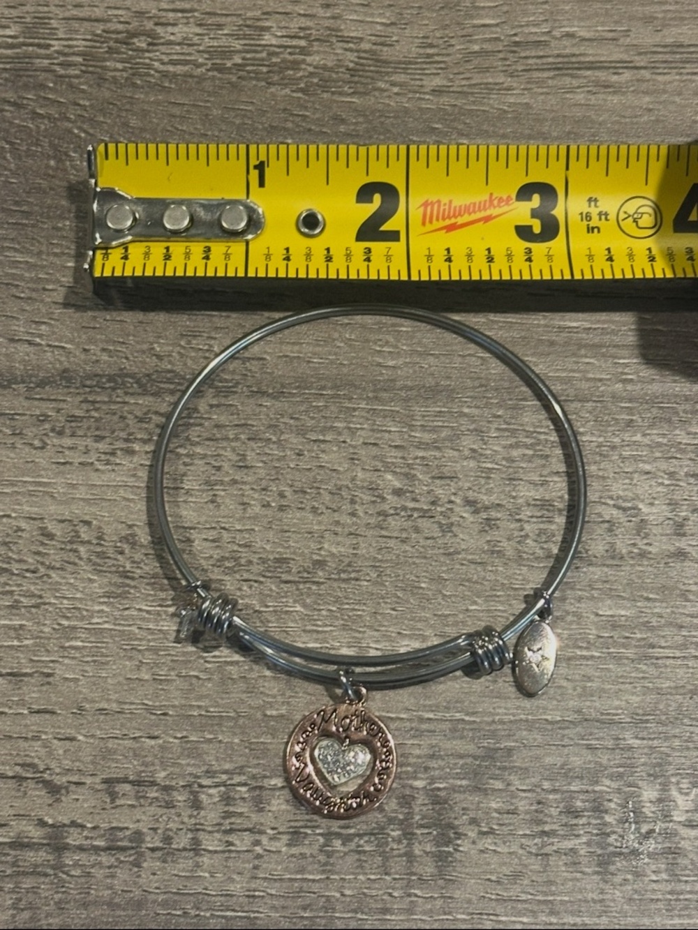 Mother Daughter Friends Forever Stainless Steel Heart Bangle - Picture 5 of 9